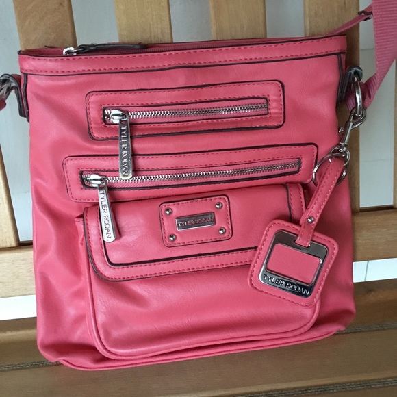 Tyler Rodan GREAT color peach/pink crossbody purse - Picture 8 of 8